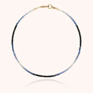Collier Ras de Cou Rivière Attache moi - saphir bleu