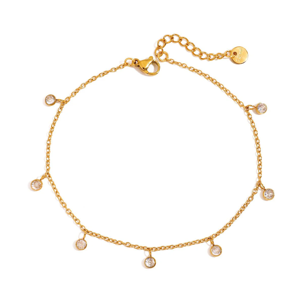 Bracelet de cheville, en acier inoxydable, oxyde de zirconium pendant, pour femme, modèle Tayna