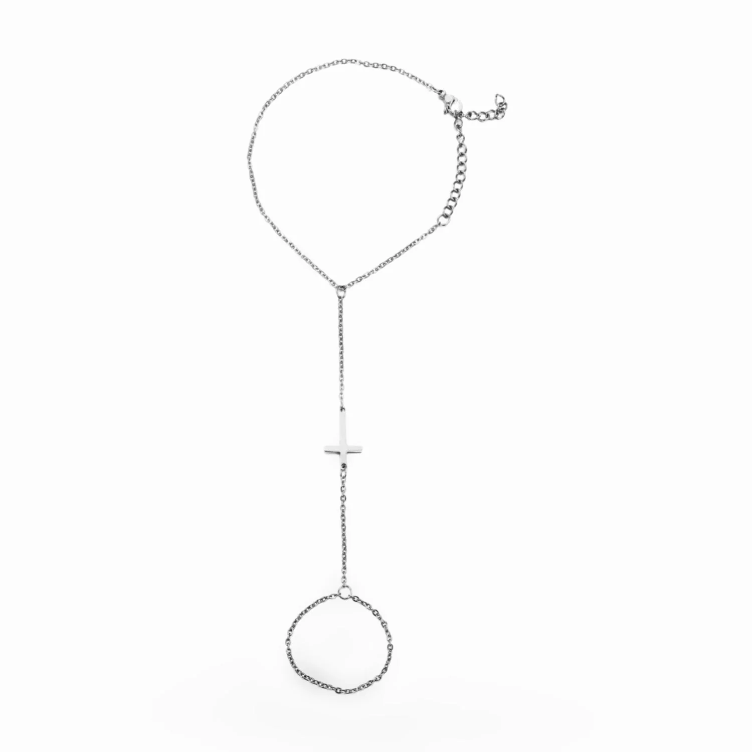Bijou de main croix chrétienne, en acier inoxydable, pour femme, modèle Loka – Image 6